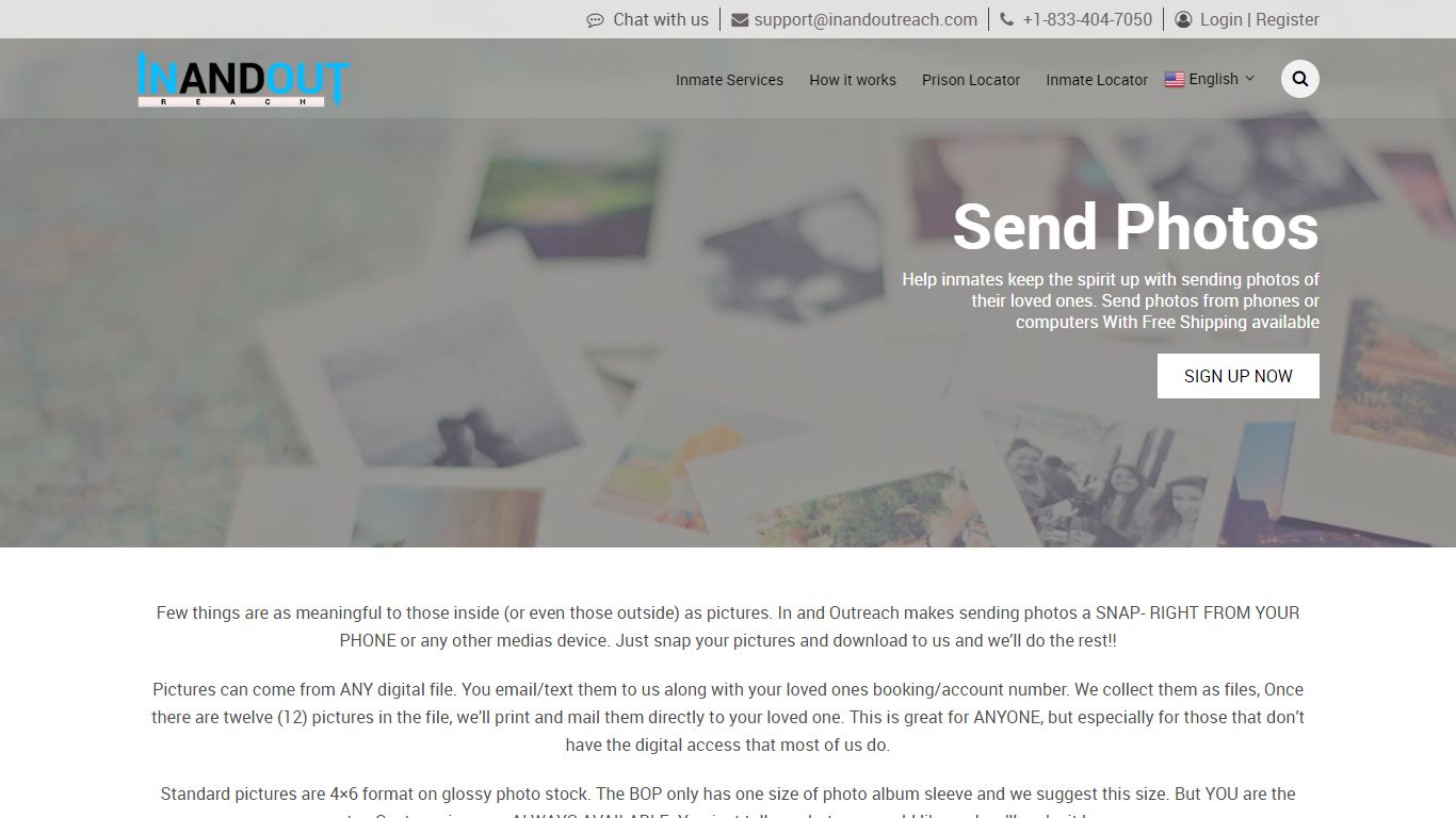 Send Unlimited Photos To Inmates | Inmate Photo Service | InAndOutReach.com
